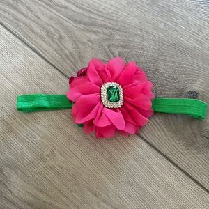 Pink & Green Baby Headband